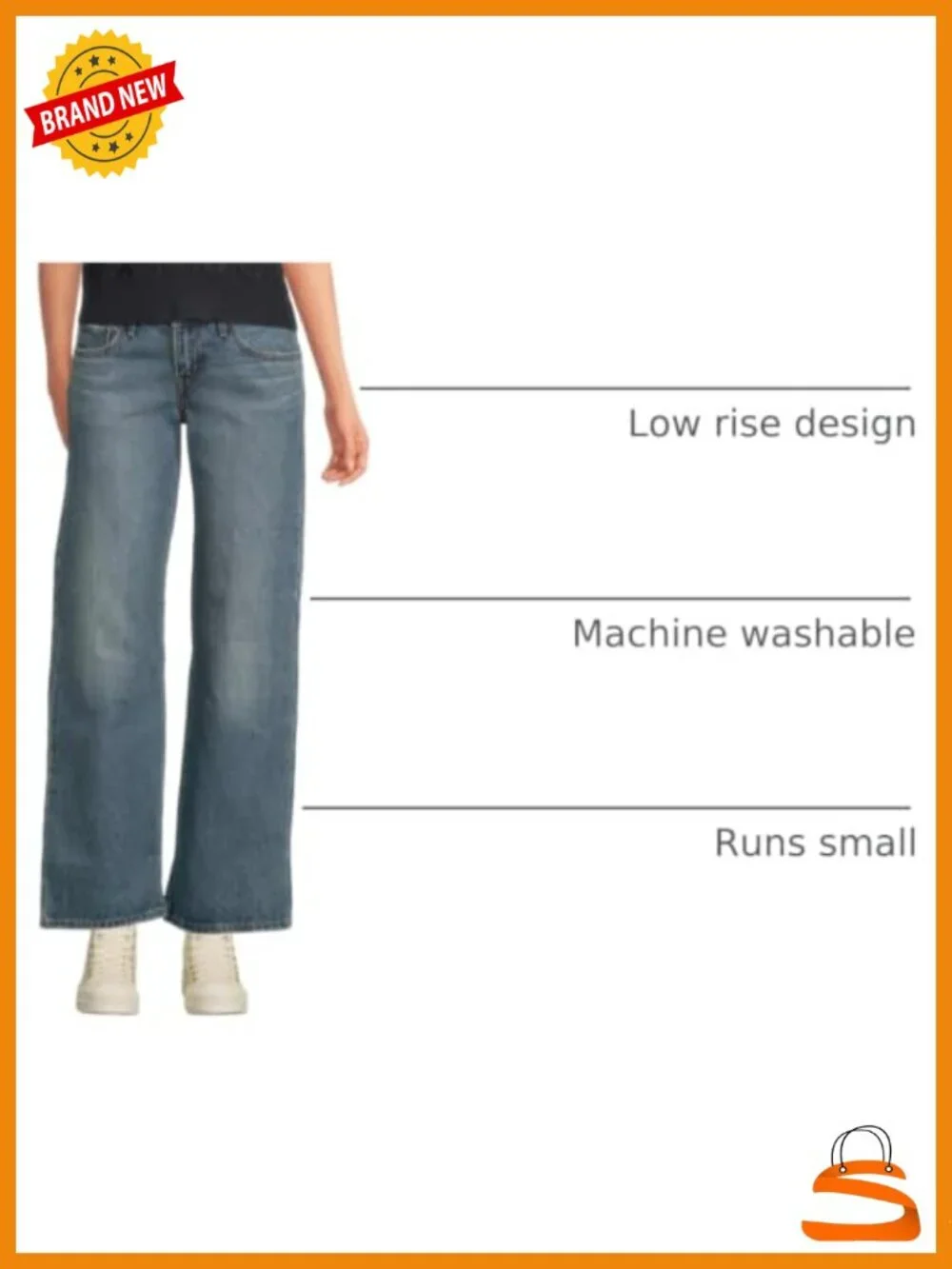 Women's Low Rise Wide Leg Straight Jeans Runs Small